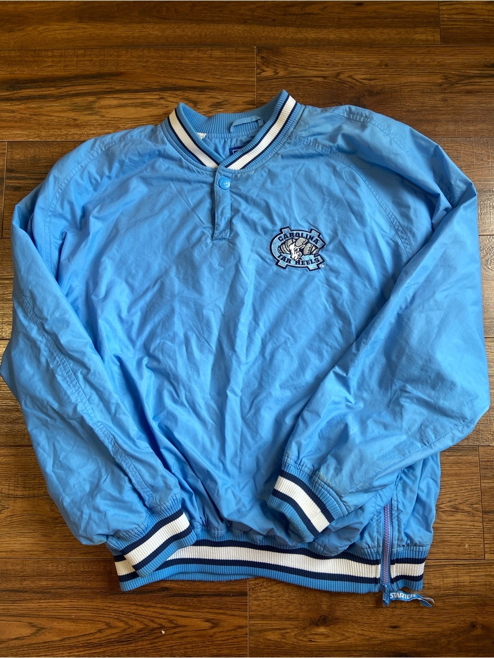 Vintage North Carolina Tarheels Pullover Mens XL Starter Lined Windbreaker - Picture 2 of 9